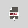 MP3 download icon on background. MP3 button .