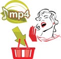 Mp4 download. Icon for design
