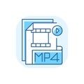 MP4 file blue RGB color icon