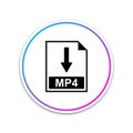 MP4 file document icon. Download MP4 button icon isolated on white background. Circle white button Royalty Free Stock Photo