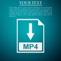 MP4 file document icon. Download MP4 button icon isolated on blue background Royalty Free Stock Photo