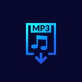 mp3 file download icon for web and apps Royalty Free Stock Photo