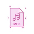 mp3 file file extension file format icon vector design Royalty Free Stock Photo
