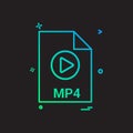 mp4 file file extension file format icon vector design Royalty Free Stock Photo