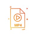 mp4 file file extension file format icon vector design Royalty Free Stock Photo