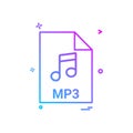 mp3 file file extension file format icon vector design Royalty Free Stock Photo