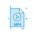 mp4 file file extension file format icon vector design Royalty Free Stock Photo