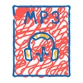 mp3 file format document icon doodle illustration Royalty Free Stock Photo