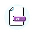 MP4 file format, extension color line icon