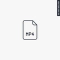 Mp4 file format, linear style sign for mobile concept and web design Royalty Free Stock Photo