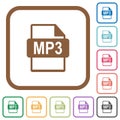 MP3 file format simple icons Royalty Free Stock Photo