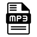 Mp3 file icon. Audio format symbol Solid icons, Vector illustration. can be used for website interfaces, mobile applications and Royalty Free Stock Photo