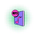 MP3 file icon in comics style Royalty Free Stock Photo