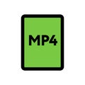 MP4 file icon line isolated on white background. Black flat thin icon on modern outline style. Linear symbol and editable stroke. Royalty Free Stock Photo