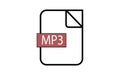 Mp3 file vector icon audio format isolated white background digital element Royalty Free Stock Photo
