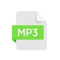 MP3 format file isolated on white background.