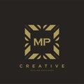 MP initial letter luxury ornament monogram logo template vector Royalty Free Stock Photo