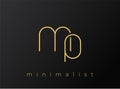 MP Minimalist Logo with Interlocking Shapes on Solid Black Background Royalty Free Stock Photo