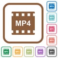 Mp4 movie format simple icons