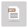 MP4 movie, video file format icon.