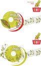 Mp3 and mp4 download. Icons for design