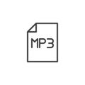 Mp3 music file line icon