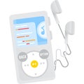 Mp3 music player with earphones icon vector