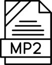 MP2 Outline Vector Icon Royalty Free Stock Photo