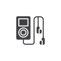 Mp3 player with earphones vector icon Royalty Free Stock Photo