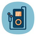 mp3 player with earphones. Vector illustration decorative design Royalty Free Stock Photo