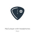 Mp3 player with headphones icon vector. Trendy flat mp3 player with headphones icon from music collection isolated on white Royalty Free Stock Photo