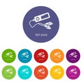 Mp3 player icons set vector color