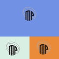 MP Simple monogram logo Vector