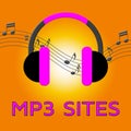 Mp3 Sites Shows Music Downloads 3d Illustration