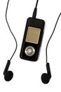 MP3 player and headphones Royalty Free Stock Photo