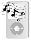 Mp3 player with music Royalty Free Stock Photo