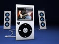 MP3 player and speakers Royalty Free Stock Photo