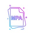 MPA file type icon design vector Royalty Free Stock Photo