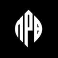 MPB circle letter logo design with circle and ellipse shape. MPB ellipse letters with typographic style. The three initials form a Royalty Free Stock Photo