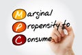 MPC - Marginal Propensity to Consume acronym Royalty Free Stock Photo