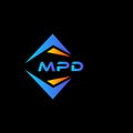 MPD abstract technology logo design on Black background. MPD creative initials letter logo concept