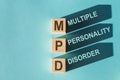 MPD - Multiple Personality Disorder acronym, medical concept background