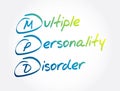 MPD - Multiple Personality Disorder acronym, medical concept background