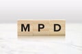 MPD on Wooden Blocks - Multiple Personality Disorder Mental Health Concept Royalty Free Stock Photo