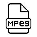 Mpeg File Icon. Type Files Sign outline symbol Design, Icons Format Type Data. Vector Illustration