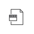 MPEG file outline icon Royalty Free Stock Photo