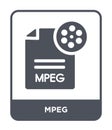 mpeg icon in trendy design style. mpeg icon isolated on white background. mpeg vector icon simple and modern flat symbol for web