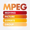 MPEG - Moving Picture Experts Group acronym Royalty Free Stock Photo