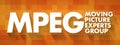 MPEG - Moving Picture Experts Group acronym, technology concept Royalty Free Stock Photo