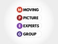MPEG - Moving Picture Experts Group acronym, technology concept background Royalty Free Stock Photo